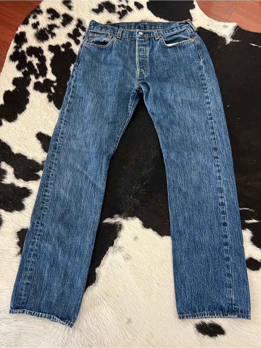 Levi's 501 Men's Straight-Leg Jeans in Medium Blue Wash Size 34 x 34